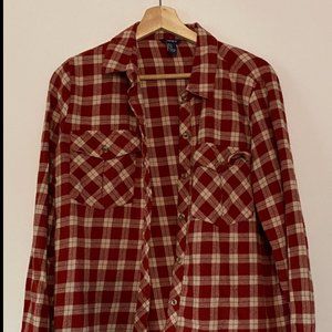 Forever 21 Top Women's Small M Red Plaid Flannel